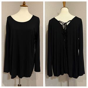 Love in Lace Up Back Long Sleeve Top Size L USA Made